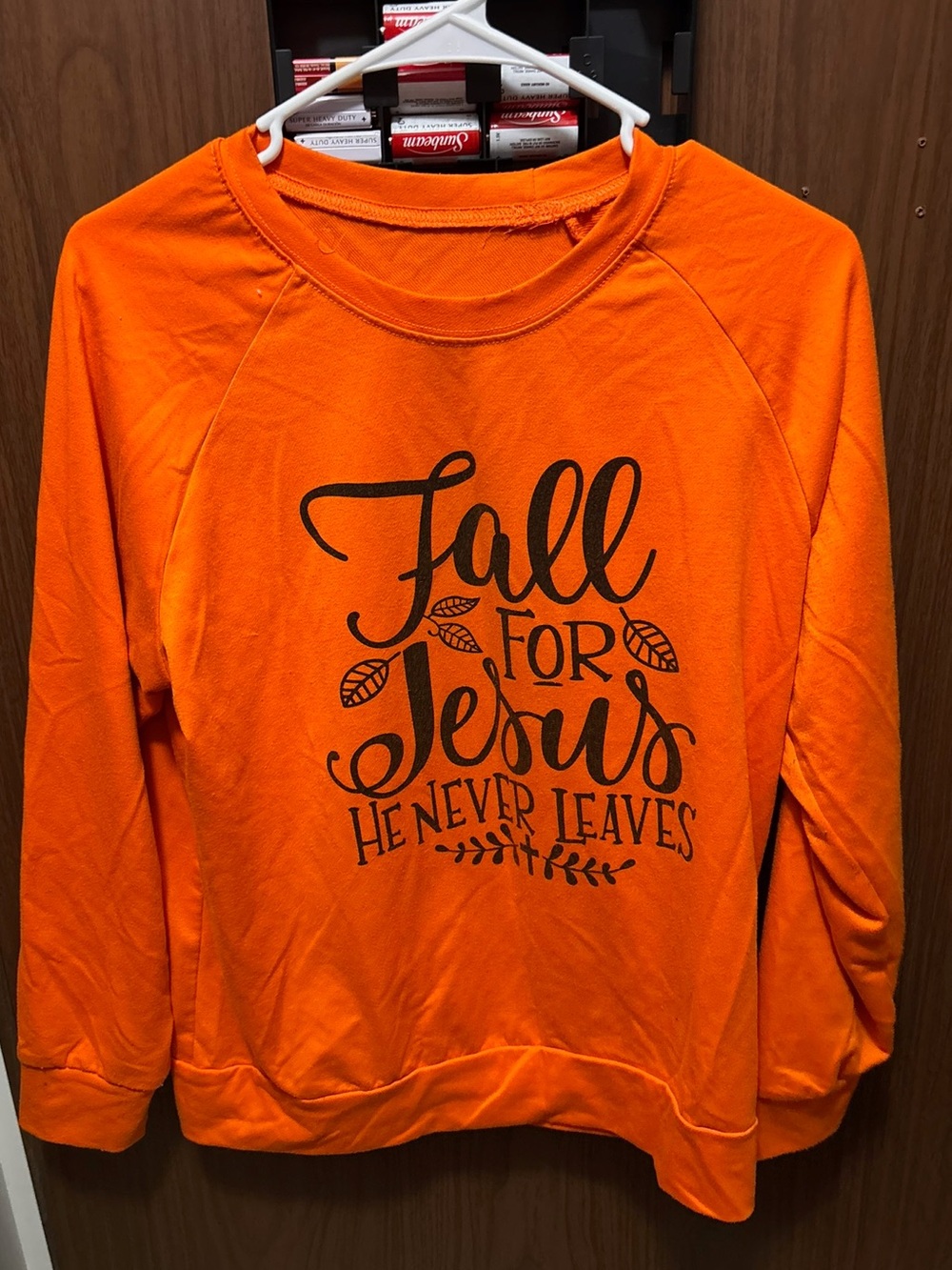 SHEIN Fall For You Orange Long Sleeve Sweatshirt – Size L – Autumn
